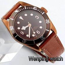 Corgpus relógio mecânico masculino luxuoso, 41mm, vidro de safira automático luminoso à prova d'água cor de café 2024 - compre barato