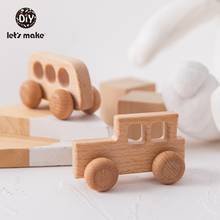 Let's Make-bloques de madera de haya para bebé, juguetes educativos Montessori de dibujos animados para niños, mordedores para bebé, 1 unidad 2024 - compra barato
