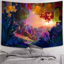 Simsant Mushroom Forest Tapestry Fairy Tale Psychedelic Forest Art Wall Hanging Tapestries for Living Room Home Dorm Decor 2024 - buy cheap