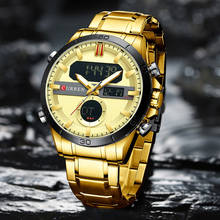 Popular Curren 8384 Fashion Casual Sports Men's Watch Wristwatch Waterproof Luminous Hands Led Digital and Quartz Dual Movement 2024 - buy cheap