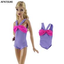 Фиолетовое розовое бикини для куклы Барби одежда Купальники Цельный купальник для кукольный домик Barbie 1/6 аксессуары для кукол 2024 - купить недорого