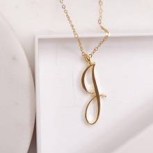 Cursive English letter J name Sign fashion lucky Monogram pendant necklace alphabet Initial mother friend family gift jewelry 2024 - buy cheap