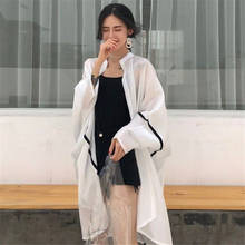 Women Blouse Summer Batwing Sleeve Loose Chiffon Blouse Shirt White Kimono Cardigan Beach Kimono Ladies Sun-protective 2021 2024 - buy cheap