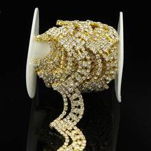 10Yards New Glass Rhinestone Trim Bridal Chains Sewing Craft Silver Gold Rose Golden For Dress Belt 2024 - buy cheap