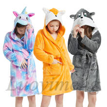 Star Unicorn Bathrobe For Women Kids Pajamas Animal Cartoon Panda Sleepwear Boys Girls Dressing Gown Nightwear Baby Bathing Suit 2024 - buy cheap