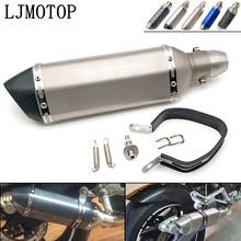 36-51mm Universal Modified Motorcycle Exhaust Muffler with DB Killer For Yamaha MT01 03 25 125 FZ8 TDM 900 MT125 YZF R15 XT660 2024 - compre barato