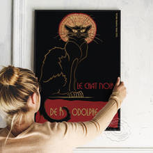 Póster impreso de Le Chat Noir, pintura en lienzo de estilo bohemio con apariencia de Animal, arte Vintage de París nórdico, imagen de pared, decoración del hogar 2024 - compra barato