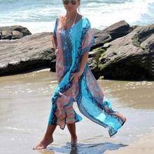 Beach Dress Kaftan Pareo Sarongs Sexy Cover-Up Chiffon Bikini Swimwear Tunic Swimsuit Bathing Suit Cover Ups Robe De Plage #Q8 2024 - buy cheap