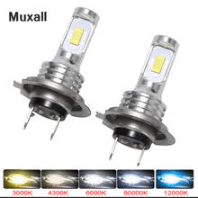 Muxall LED CSP Mini H7 LED Lamps For Cars Headlight Bulbs H4 led H8 H11 H6 Fog Light HB3 9005 HB4 Ice Blue 8000K 3000K Auto 12V 2024 - купить недорого
