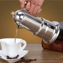Cafeteira italiana, máquina de espresso de aço inoxidável reforçada com 3 camadas de filtragem, design, moka, com coador, latte 2024 - compre barato