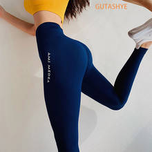GUTA-pantalones de Yoga con Control de barriga para mujer, mallas sin costuras para Fitness, mallas deportivas de realce, ropa deportiva de entrenamiento de cintura alta 2024 - compra barato