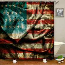 Impressão 3d estados unidos bandeira americana cortina de chuveiro banheiro cortina de banho à prova dwaterproof água com ganchos 180*180cm pano poliéster 2024 - compre barato