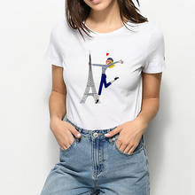 Camiseta com estampa feminina lindo e dinâmica, camiseta engraçada, estilo harajuku, vintage, contos de paris 2024 - compre barato