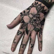 Tatuagem adesiva temporária para homens e mulheres, tatuagem falsa com flor de carta flash 2024 - compre barato