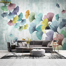 Beibehand-papel de parede foto personalizada de folhas ginkgo, arte 3d, mural, sala de estar, plano de fundo de tv, decoração de casa 2024 - compre barato