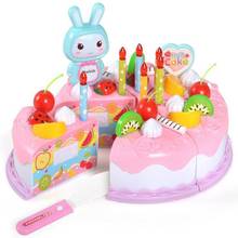 Juguete de pastel para niños, Set de 37 piezas para juego de roles, rosa y azul para regalo de cumpleaños de bebés 2024 - compra barato