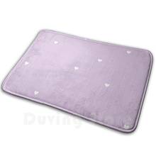 Alfombra antideslizante con diseño de corazones de lavanda, tapete con diseño de corazones de lavanda púrpura, estilo Kawaii, moderno y minimalista 2024 - compra barato