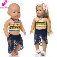 43-45cm de muñeca vestido con sombrero También traje de la muchacha de 18 pulgadas vestido babydoll accesorio de bebé juguetes de la muñeca 2024 - compra barato
