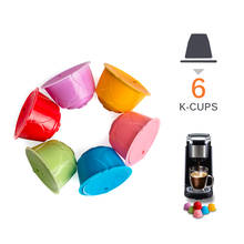Cápsulas de café reutilizáveis, filtro de café colorido recarregável, 3/6 peças, universal, compatível com filtro, copos, para dolce gusto 2024 - compre barato