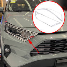 Ajuste para Toyota RAV4 2019 2020, estilo cromado, faro delantero, pegatina, cubierta, accesorios de guarnición 2024 - compra barato