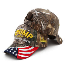 2021 New Unisex Camo Baseball Cap Fishing Caps Men Outdoor Camouflage MAGA Hat President 2024 American Flag USA Baseball Caps 2024 - buy cheap