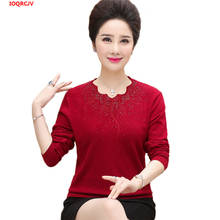 2019 New Women Pullovers Autumn Sweater Plus Size Solid Color Knitted Bottoming Sweater Mother Clothing Tops Femme Jumper W1660 2024 - buy cheap