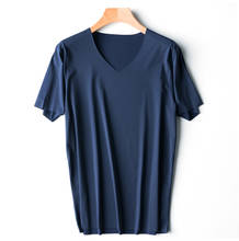 Summer Men Sleep Top V-Neck Ice Silk Home Wear Plus Size 3XL 4XL Male Sleepshirt Casual Satin Breathable Sleepwear Nightwear 2024 - buy cheap