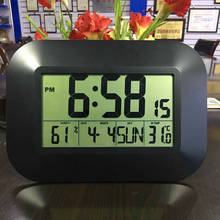 Decorative Digital Wall Alarm Clock Table Desktop Calendar Temperature Thermometer Humidity Hygrometer Radio Controlled Clock 2024 - buy cheap