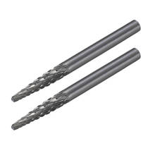 uxcell 2pcs 3mm Tungsten Carbide Rotary Files 1/8" Shank Double Cut Taper Shape Rotary Burrs Tool for Die Grinder Drill Bit 2024 - buy cheap