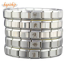 Hapiship Women's Jewelry 9mm Width Itanlian Elastic 12 Constellation Charm Bracelet Fashion  Stainless Steel Bangle G077 2024 - buy cheap