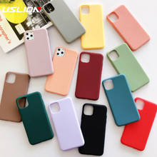 USLION Fashion Solid Color Phone Case For iPhone SE 2020 11 Pro Max X XR Xs Max Soft TPU Silcione Cover For iPhone 6 6s 7 8 Plus 2024 - buy cheap