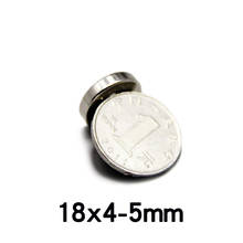 Imán de neodimio fuerte de 18x4mm, agujero de 5mm, Magnet18X4-5mm avellanados permanente, 20/50/100 Uds., 18x4mm 2024 - compra barato