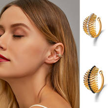 Rhinestone Leaf Ear Cuffs for Women Girls Non Pierced Earrings Simple Leaves Earcuffs Gold Color Ear Clips Jewelry Accessories 2024 - buy cheap