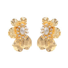 Pendientes bohemios con perlas de imitación y flores para mujer, joyería hecha a mano, regalos 2024 - compra barato