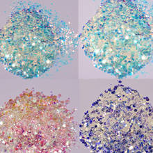 10g/bag Nail Mermaid Glitter Mixed Drilling Flakes Sparkly Hexagon 3D Colorful Sequins Polish Manicure Nails Art Decorations 2024 - купить недорого