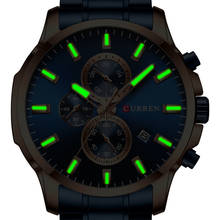 CURREN Chronograph Mens Watches Top Brand Luxury Business Watch Men Clock Relogio Masculino Waterproof Quartz Blue Wristwatch 2024 - buy cheap