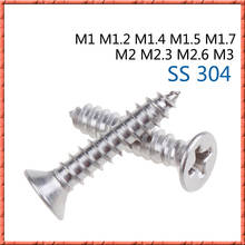 100pcs Stainless steel m1/m1.2/m1.4 - m2.6/m3*3-25mm countersunk head philips self tapping screw micro Flat head attack screw 2024 - buy cheap