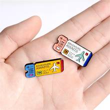 Adventure Await Enamel Pins Badges Brooches Jewerly Fashion Accessories Air Ticket Lapel Pin for Jeans Backpacks 2024 - buy cheap