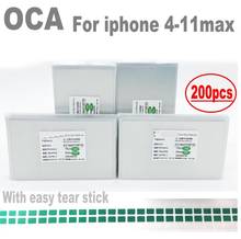 200pcs OCA Optical Clear Adhesive for iPhone 11 pro XS XR MAX 6 6S 7 8 X plus OCA Glue 4s 5 Touch Glass Lens Film with easy tear 2024 - buy cheap