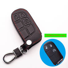 Leather Car key cover for Dodge dart journey For Fiat Jeep wrangler Grand Cherokee compass longitude Patriot Chrysler 3 buttons 2024 - buy cheap