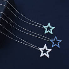 Five-Pointed Star Full Diamond Necklace Luxury Sterling Silver Necklace Female Fashion Popular Korean Pop Style Brand Jewelry 2024 - buy cheap