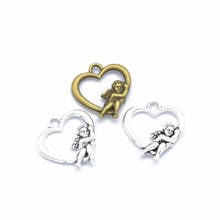 20 pcs 18*20 mm Alloy Accessories Heart Shape Charms Pendant Bracelet DIY Charms For Jewelry Making 2024 - buy cheap