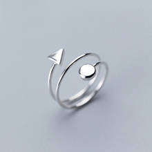 Mloveacc-anel de prata esterlina 925, redondo, geométrico, aberto, triangular, para mulheres, presente, joia, venda imperdível 2024 - compre barato