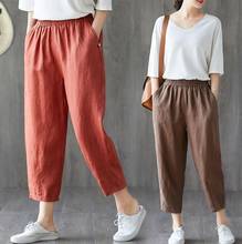 Solid casual Harem Pants Cotton linen High waist casual Loose Trousers Spring summer Women's Pants  big size Female Sweatpants 2024 - buy cheap