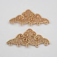 20pcs Filigree Flower Charms Connectors Quality Brass Metal Gold Color Accessories DIY for Bride Wedding Hair Jewelry Making 2024 - buy cheap