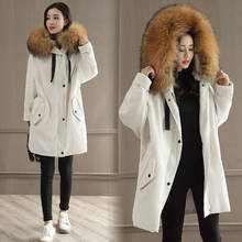 Winter Parkas New Jacket Women wadded Female Outerwear Natural Raccoon Fur Long Down Cotton Padded Coats LX1321                   2024 - buy cheap