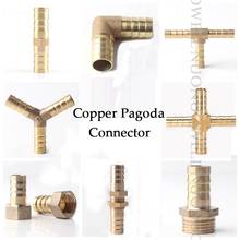 5pcs 4 5 6 8 10 16 Copper Pagoda 2 3 4 way Brass Connector Pipe Fitting Hose Barb Connector Joint Tube Coupler Adapter Coupling 2024 - buy cheap