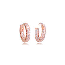 Genuine 925 Sterling Silver Earrings for Women Pave Heart Hoop Earrings Party Wedding Jewelry Gift brincos Wholesale E037 2024 - buy cheap