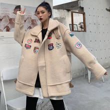 Vintage Winter 2020 Lamb Wool Thick Coat Spring Faux Fur Long Coat Women Lamb Fur Jacket  Winter Suede Leather Jacket 2024 - buy cheap