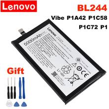 Batería BL244 para Lenovo Vibe P1 P1A42 P1C58 P1C72 + herramientas de regalo, 100% Original, alta calidad, Real, 5000mAh, nuevo 2024 - compra barato